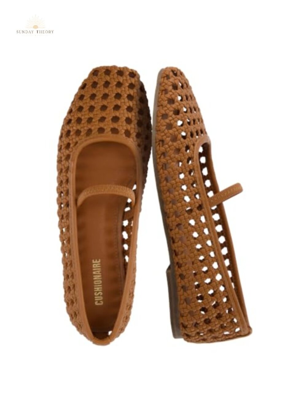 Women's Woven Ballet Flats, Square Toe Mary Jane with Elastic Strap